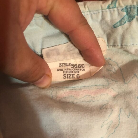 Vintage Tropical Palm AOP Beach Vacation Button Down Shirt 100% Cotton sz6 *FLAW - Picture 5 of 10